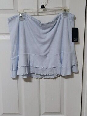 Wild Fable Light Blue Ruffled Layered Mini Skort